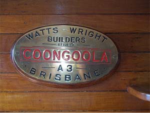 COONGOOLAの船室にあった看板